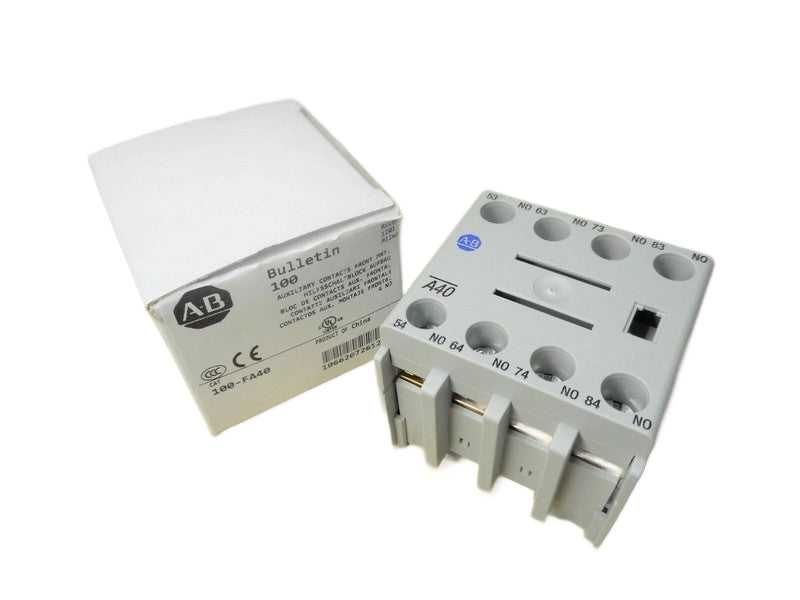 Allen-Bradley 100-FA40 New Genuine Original 4 Pole Front Mount Auxiliary Contact