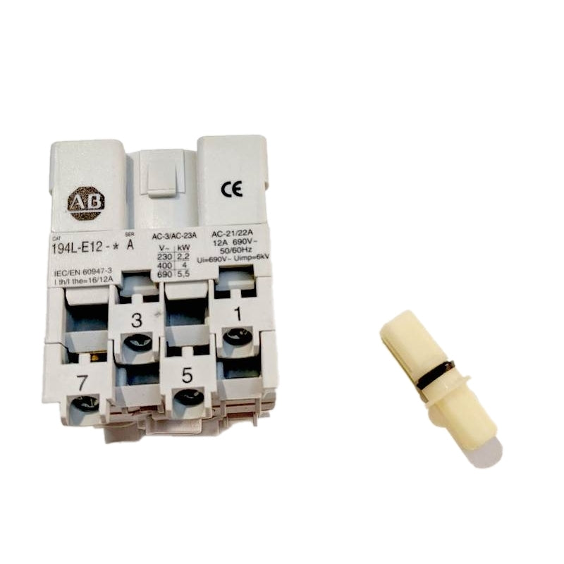 Allen-Bradley 194L-E12-4511 New Genuine Original IEC Control and Load Switch Step 1-2-3-4 60 Degree 12 Amp 1 Pole
