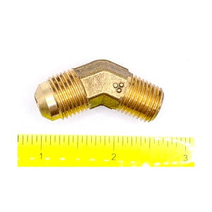 Alco Fairbanks Morse Engine 24023645 Elbow Tube 45 deg. Fuel Bleed Line, 3/8 NPT to 1/4 IPS M Flare