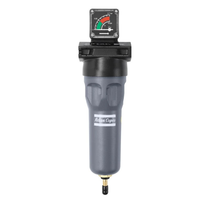 Atlas-Copco 8102260539 PD 35+ High Efficiency Compressed Air Filter, 0.01 Micron Particulate, 0.008ppm Liquid, 1/2" NPT SCFM 74