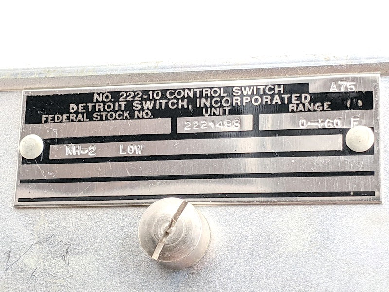 Detroit Switch 222-10 NH-2 LOW 2221498 0-60F New Control Switch