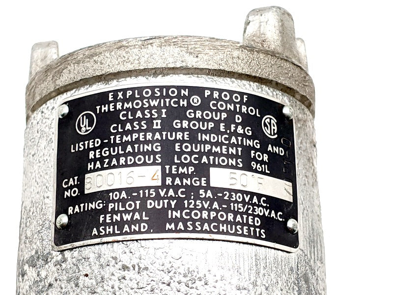 Fenwal 80016-4 New Genuine Original Explosion-Proof Thermoswitch In Crouse-Hinds GUAB24 Enclosure