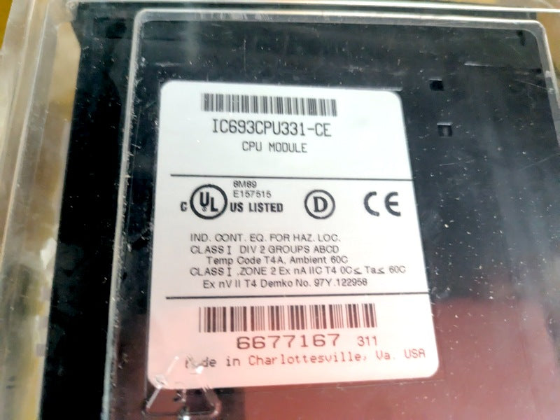 GE Fanuc IC693CPU331-CE New Genuine Original Series 90-30 CPU Module