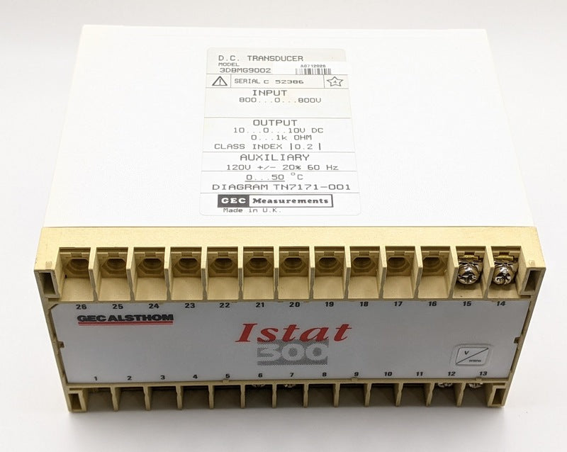 GEC-Alsthom 3DBMG9002 New Genuine Original ISTAT 300 DC Transducer