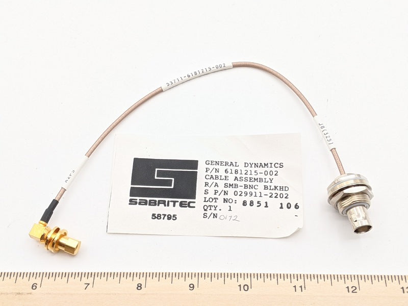 General Dynamics 6181215-002 New Genuine Original Special Purpose Electrical Cable Assembly