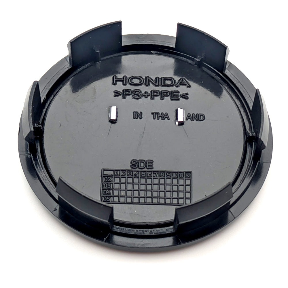 Chrome & Black Wheel Centre Caps for Honda, Raised Emblem, Pack of 4, 69mm Outer Diameter