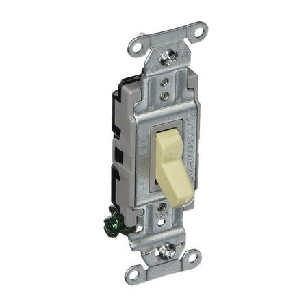 Hubbell CS115I Commercial Grade Single Pole Ivory Toggle Light Switch 15 Amp 120/277V AC