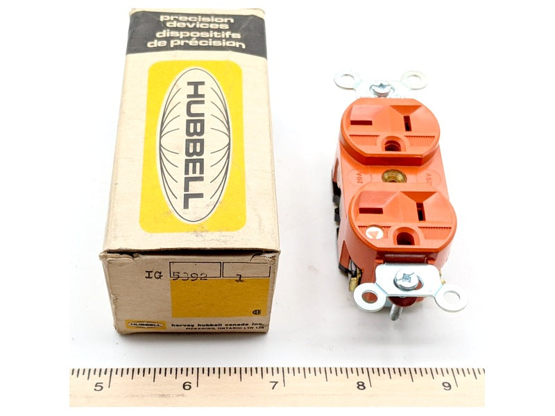Hubbell IG5392 New Genuine Original Orange Duplex Receptacle NEMA 5-20R