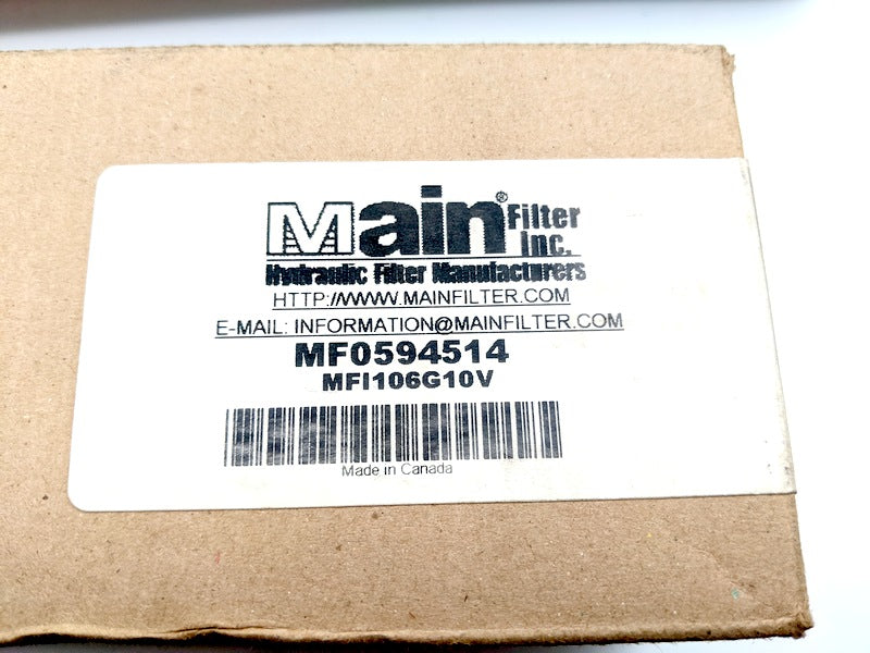 Main Filter MF0594514 Hydraulic Filter Cartridge (10 Micron, Glass Media, Outside‑In Flow)