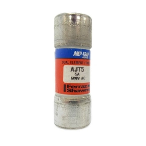 Mersen AJT5 Fuse, 5A, Class J, Time-delay, 600VAC 500VDC, Ferrule, Amp-Trap 2000®