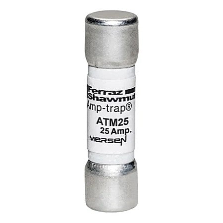 Mersen ATM25 Midget Fuse, 25A, Fast-Acting 600VAC 600VDC, Ferrule, Amp-Trap®