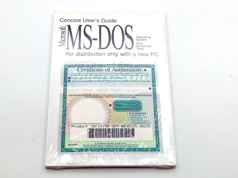 Microsoft MS-DOS 6.22 X03-32822 New Genuine Original OEM License Pack with Certificate of Authenticity