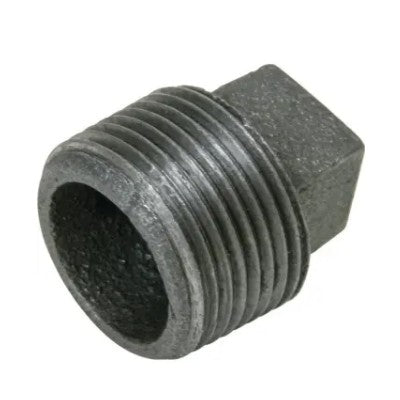 Mueller Streamline 521-803HC, 5-Pack, New Genuine Original Iron Square Head Plug, Black, 1/2 inch, Malleable