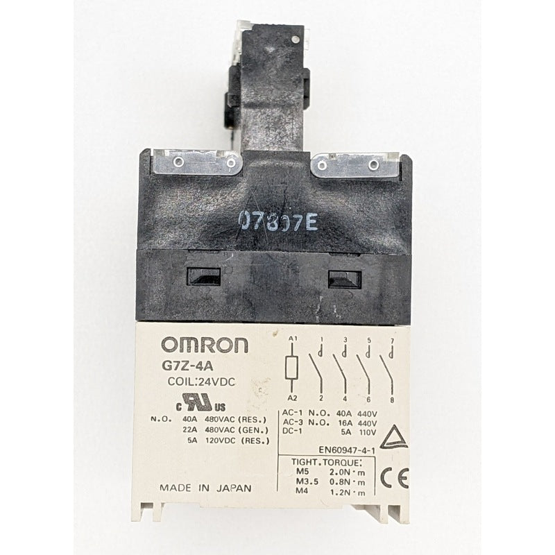 Omron G7Z-4A DC24 Power Relay with Auxillary Contact Block