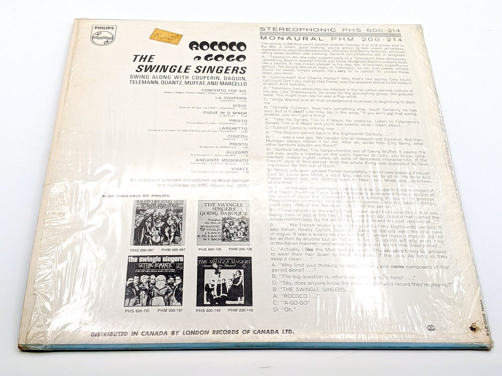 Vinyl LP, The Swingle Sisters Rococo A Go-Go, Philips PHM 200-214