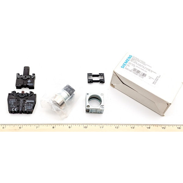 Siemens 3SB3 647-0AA61-0CC0 New Genuine Original Illuminated Momentary Flat Pushbutton Metal White