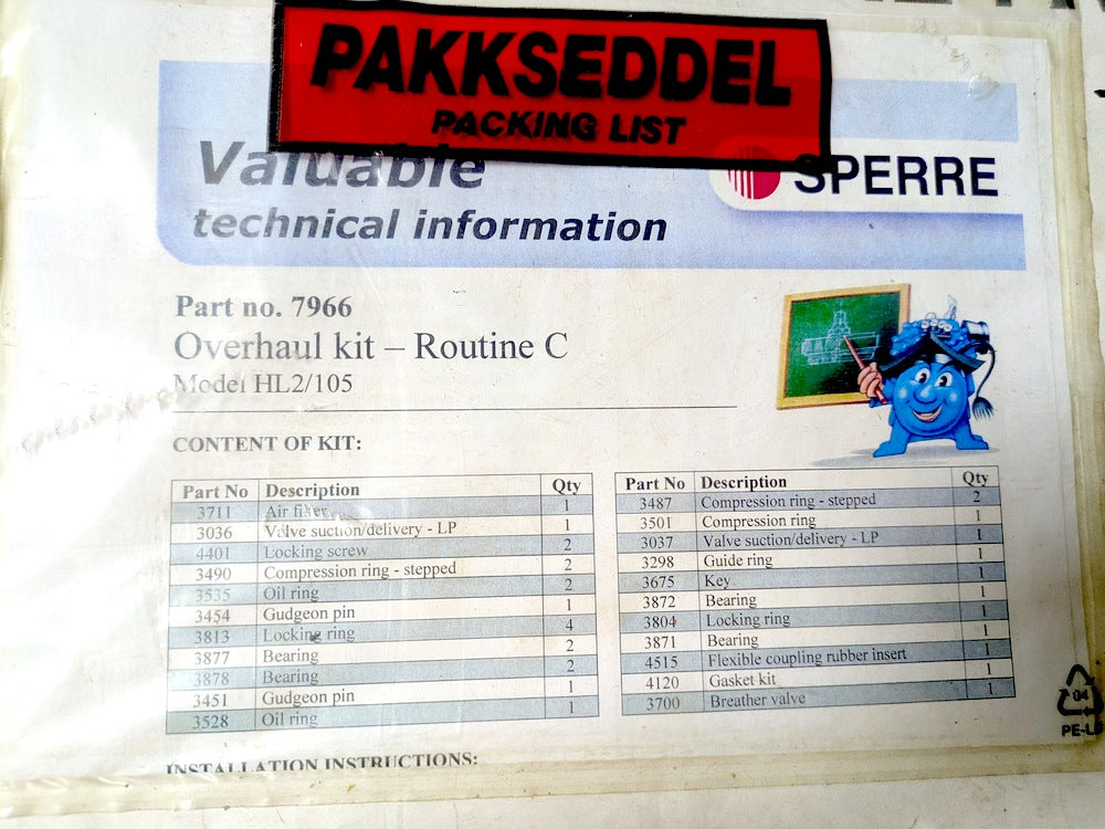 Sperre 7966 New Genuine Original Overhaul Kit Routine C HL2/105