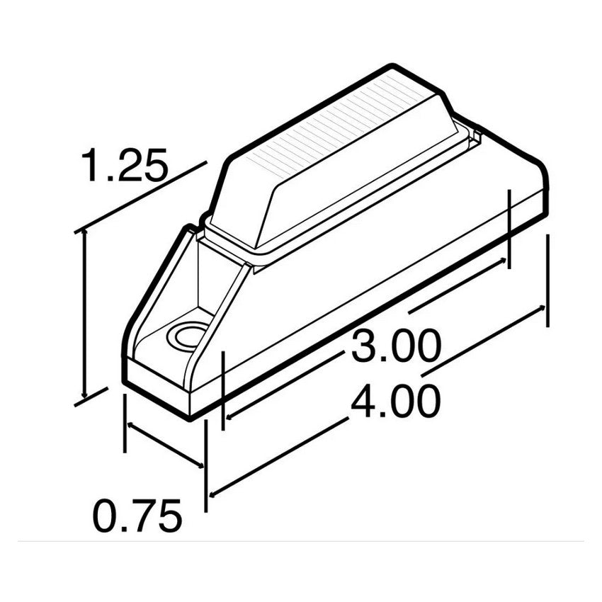 Truck-Lite 35004Y Marker Clearance Light Kit, Military, LED, Yellow Rectangular, 2 Diode