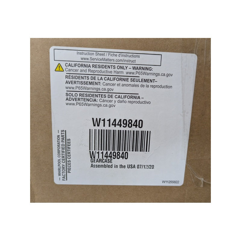 Whirlpool W11449840 New Genuine Original Washer Gearcase