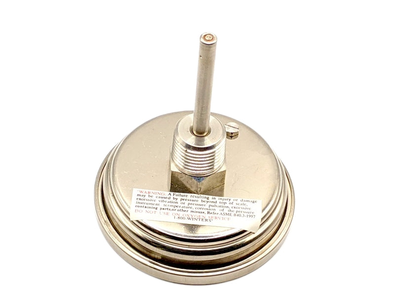 Winters TBM30025B16 Bi-Metal Thermometer, Range 0-140F, 3" Dial, 2.5" Back Stem 1/2" NPT