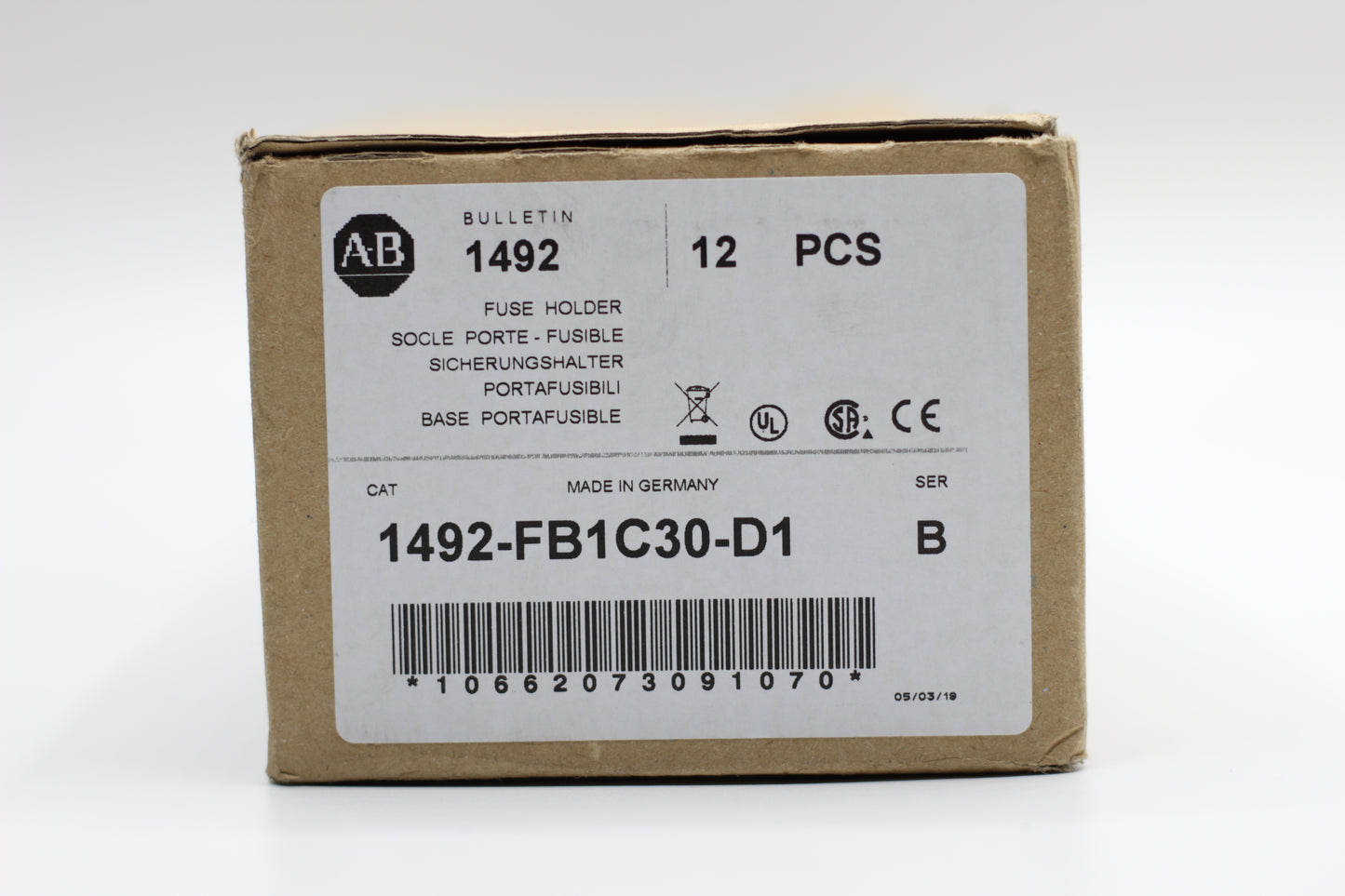 Allen-Bradley 1492-FB1C30-D1 New Genuine Original 1-Pole 30A Fuse Holder with Indicator