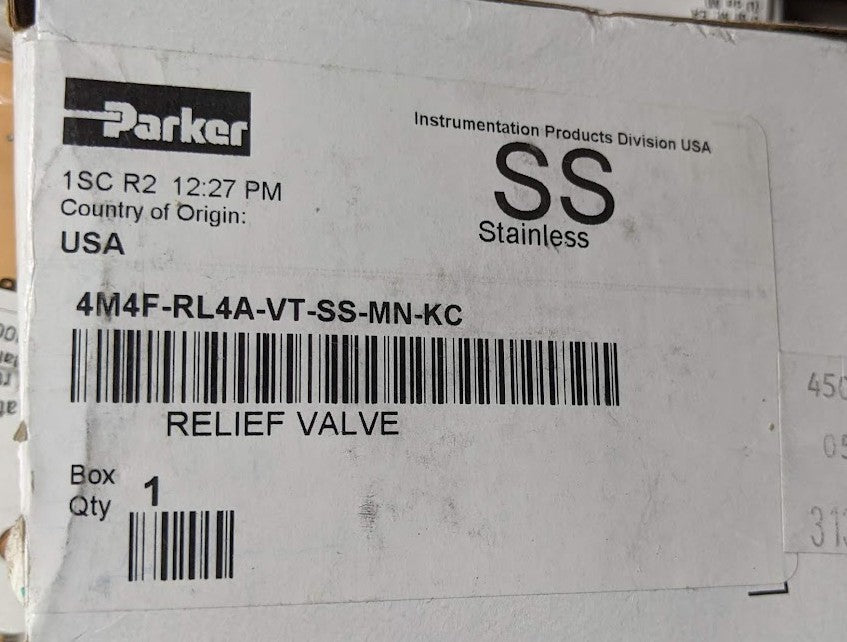 Parker Hannifin 4M4F-RL4A-VT-SS-MN-KC New Genuine Original Adjustable Angle Relief Valve