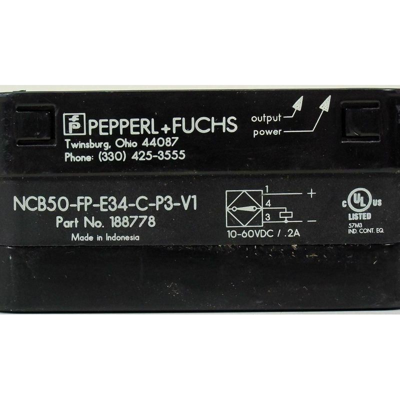 Pepperl+Fuchs NCB50-FP-E34-C-P3-V1 Genuine Original Inductive Sensor 50mm Flush 4-Wire DC PNP