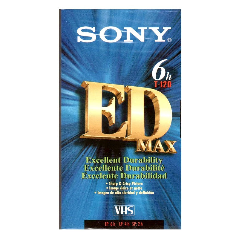 Sony T-120EDE ED MAX VHS Blank Videocassette Tape 6-Hour (T120EDE)