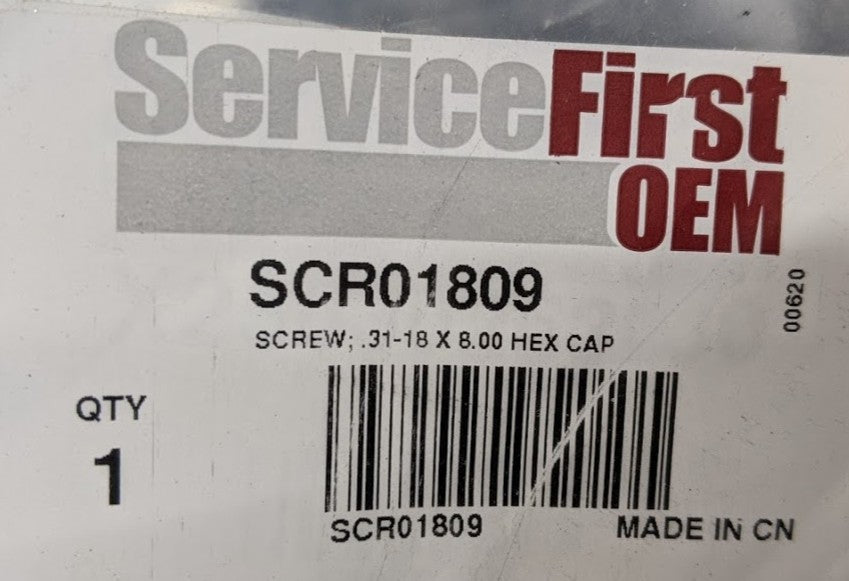 Trane Service First SCR01809 New Genuine Original Screw, 0.31-18 x 8.00 Hex Head Cap