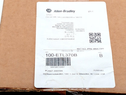 Allen Bradley 100-ETL370B New Genuine Original Premium Terminal Lugs 3-Pack