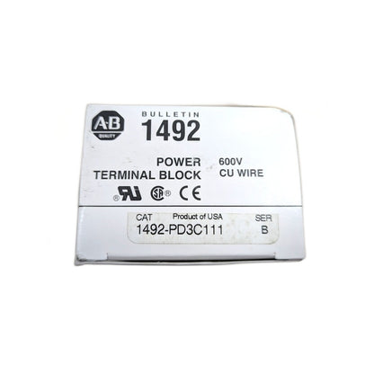 Allen-Bradley 1492-PD3C111 Power Terminal Block, 150A, 600V AC/DC, 3P, Copper, 3 In/3 Out (1492PD3C111)