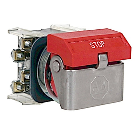 Allen-Bradley 800H-WK61B Heavy Duty Flip Lever Push Button Stop, Red, For Type 4 Enclosures