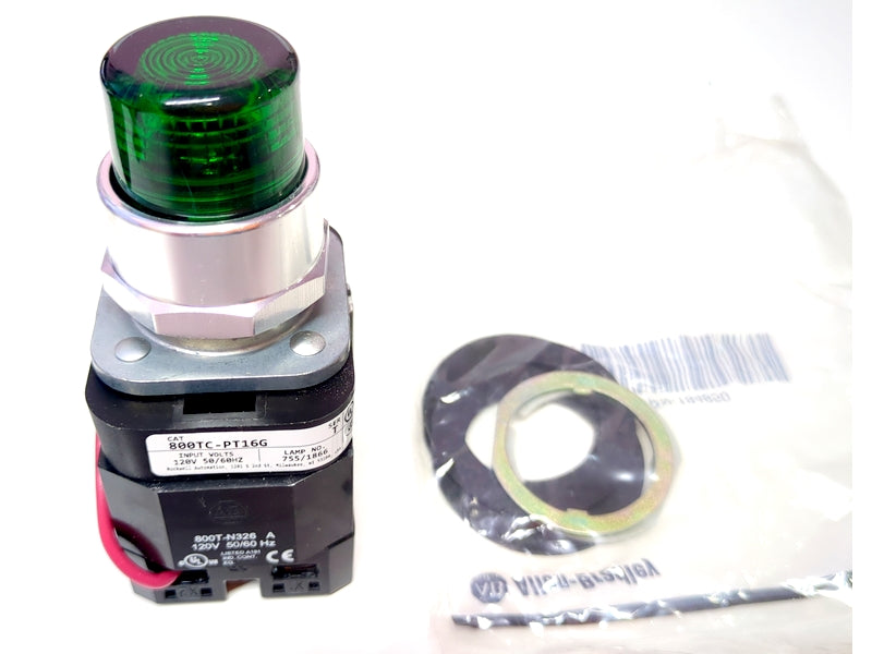 Allen-Bradley 800TC-PT16G New Genuine Original Push-to-Test Green Pilot Light