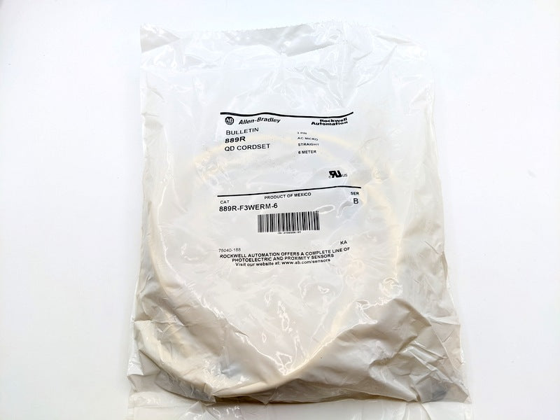 Allen-Bradley 889R-F3WERM-6 New Genuine Original AC Micro Cordset Patchcord 6m 19.7ft