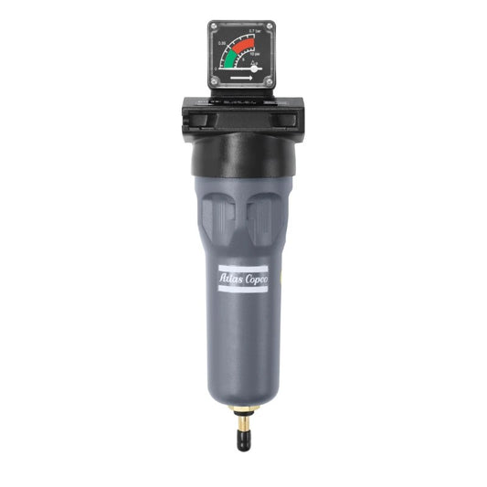 Atlas-Copco 8102260539 PD 35+ High Efficiency Compressed Air Filter, 0.01 Micron Particulate, 0.008ppm Liquid, 1/2" NPT SCFM 74