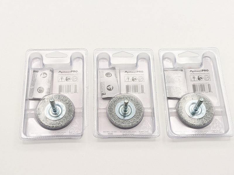 Avanti Crimped Wire Wheel, 3-Pack, 2" Diameter (CPW020WHLD01G)
