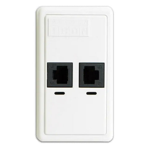 Belden AX100392 Data/Voice Outlet Box, 2-port, Surface Mount, White, BIX DVO, CAT5E, T588A