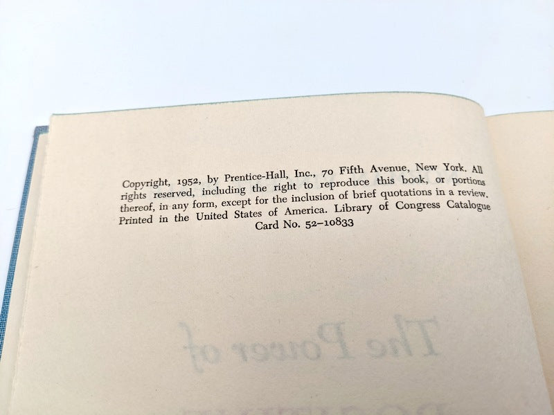 1952 The Power of Positive Thinking Norman Vincent Peale First Edition First Printing Hardcover