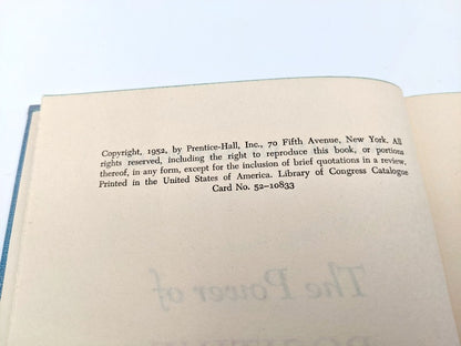1952 The Power of Positive Thinking Norman Vincent Peale First Edition First Printing Hardcover
