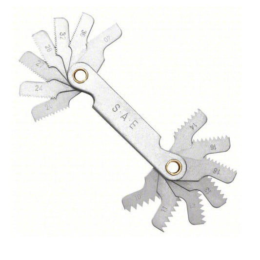 Bosch 2NXA6 New Genuine Original Screw Thread Pitch Gauge Set: SAE, 14 Leaves, 10 to 40 TPI