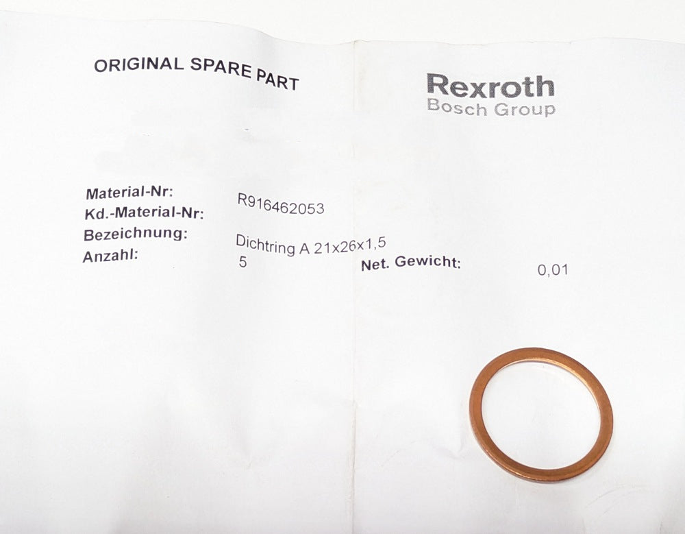 Bosch Rexroth Aventics R916462053 Genuine Original OEM Copper Seal, Pack of 6 (916462053)