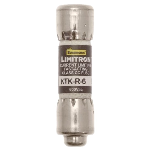 Bussmann Limitron KTK-R-6 Midget Fuse, Fast Acting, 6A, 600V (KTKR6)