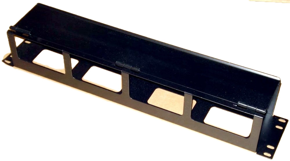 CableTalk CTH-CMS-2M-B 2U Horizontal Duct Rack Cable Manager with Cover, Sheet Steel,