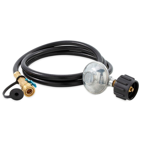 Camco 57629 6' Propane Regulator Low Pressure Hose with Female Quick Connect x Acme Nut, Black