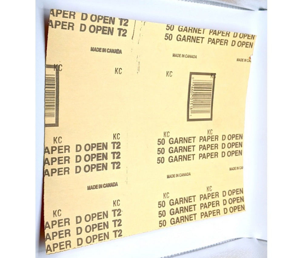 Carborundum D0311O Garnet Grit Paper 9x11" (230x280mm), 50 Grit, 50/Pack