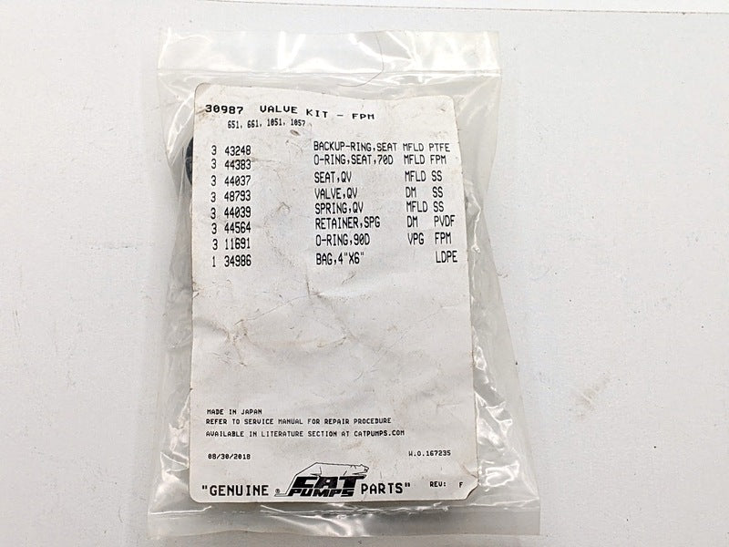 CAT Pumps 30987 New Genuine Original Valve Kit for 651, 661, 1051, 1057 Pumps