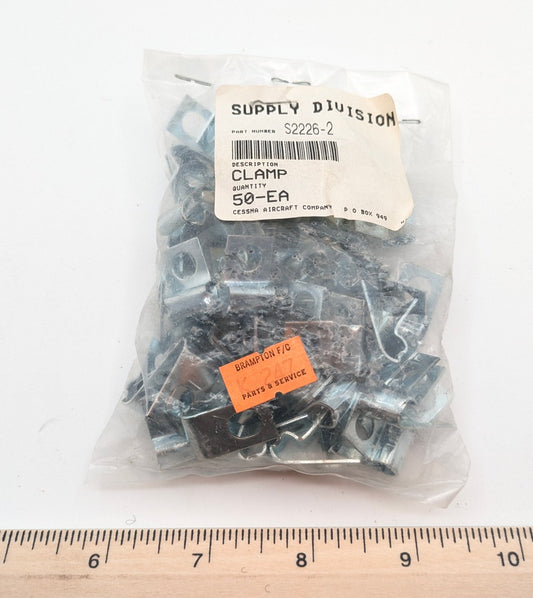 Cessna Aircraft S2226-2, Bag of qty 50, New Genuine Original Airframe Cable and Line Clamp