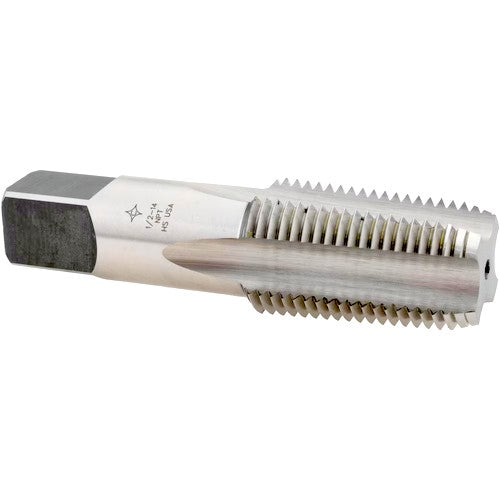 Cleveland C64041 Medium Hook Tapered Pipe Tap 1/2-14, NPT, 4 Flutes, High Speed Steel, Bright/Uncoated