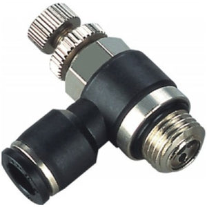 Conec JSC1/4-U Pneumatic Flow Control, 1/4" Tube to 10-32UNF with Push To Connect Fittings (JSC14U)