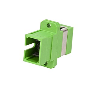 Corning ADP-SC00-CCGFL-CLS, 5-Pack, New Genuine Original SC Simplex Fiber Optic Adapter Full-Flange Mount OS2 Green